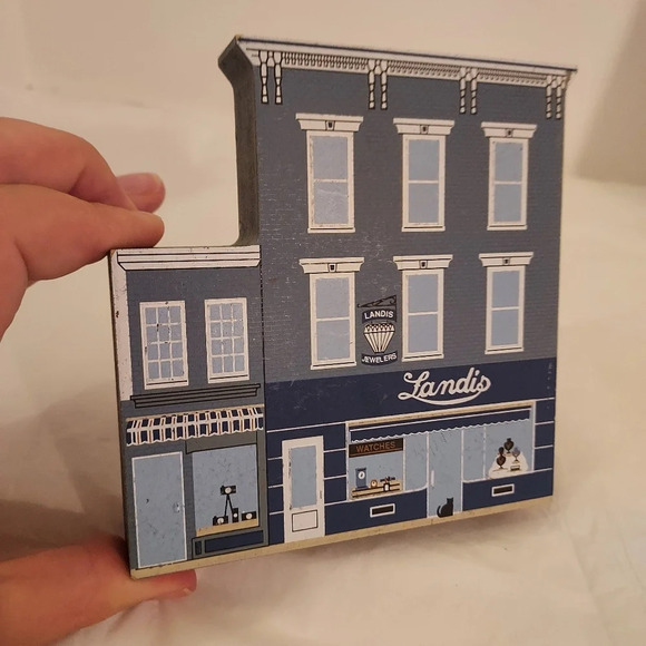 Vintage 2001 The Cat's Meow Landis Jewelry Store Building Shelf Sitter - Picture 9 of 10
